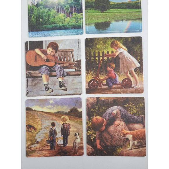 Double sided vintage paper coasters lot of 8 - Picture 6 of 6